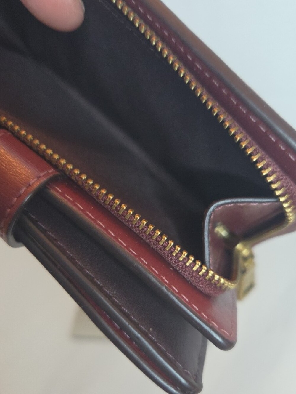 Coach Burgundy Leather Turnlock Wallet - Picture 10 of 10